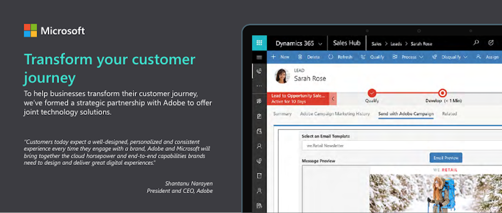 Transform the customer journey with Dynamics 365 for Sales + Adobe Marketing Cloud